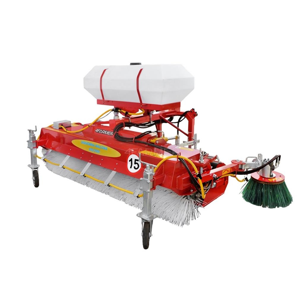 4Farmer Zamiatarka 200 cm do traktora z koszem, pojemnikie Zamiatarki - Zgarniarki - Odśnieżarki