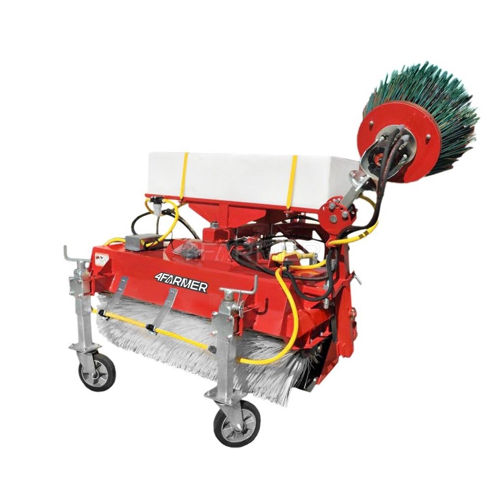 4Farmer Zamiatarka ZW 120 cm do traktora z koszem, pojemni Barredoras