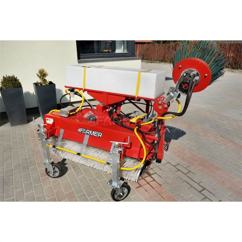 4Farmer Zamiatarka ZW 120 cm do traktora z koszem, pojemni Barredoras