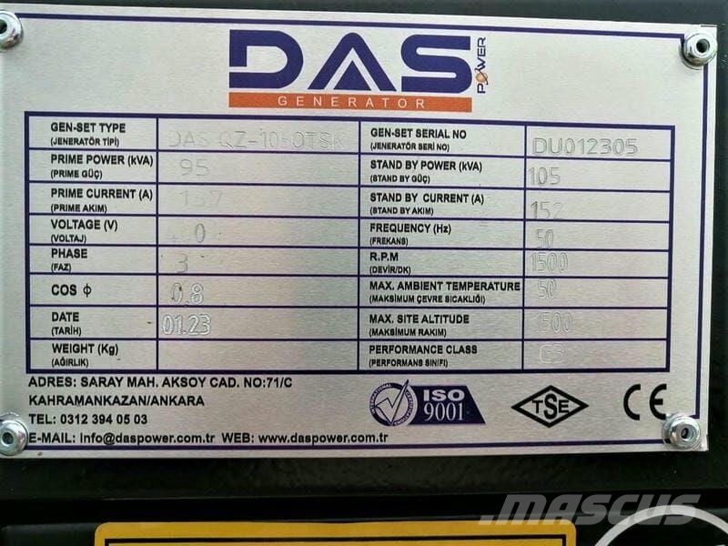  DAS Дизельний генератор DAS QZ-105 OTSK (84 кВт) مولدات ديزل