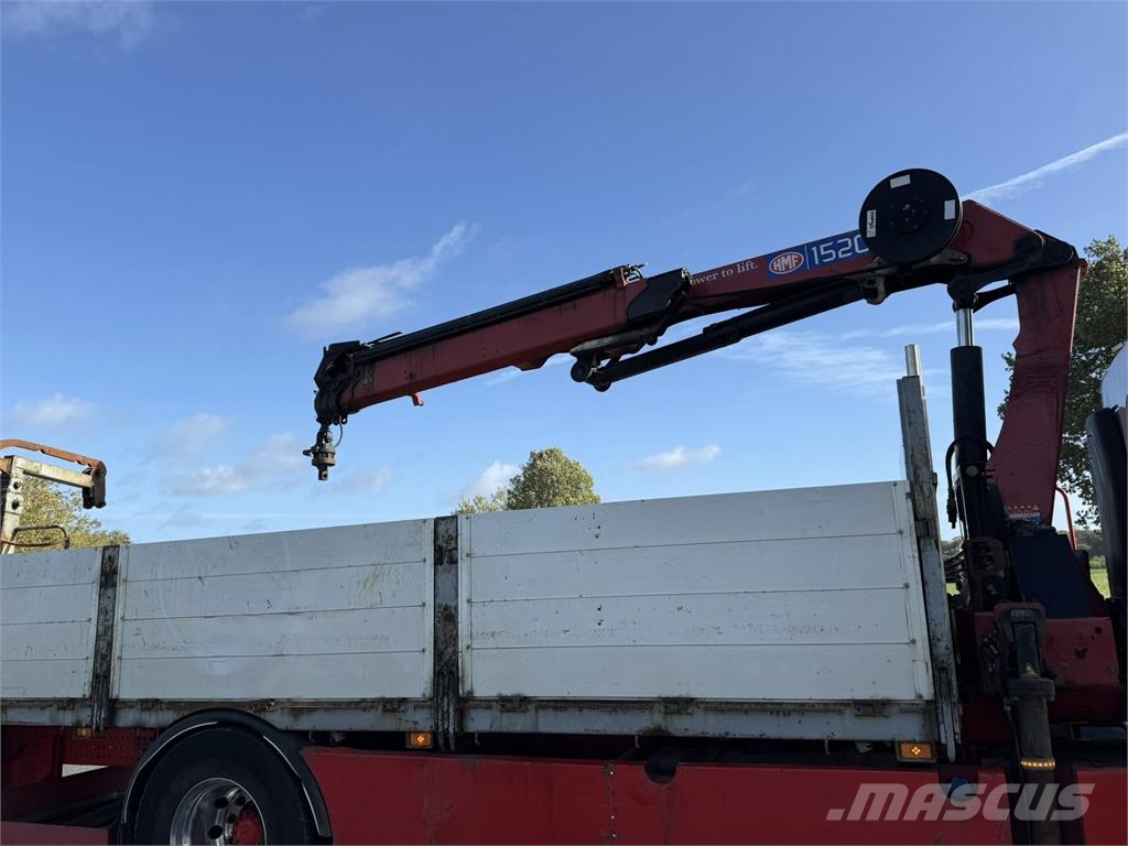 Volvo FE320 HMF1520 Camion plateau ridelle avec grue