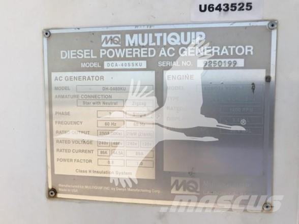 MultiQuip WHISPERWATT DCA40SSKU Gas Generators