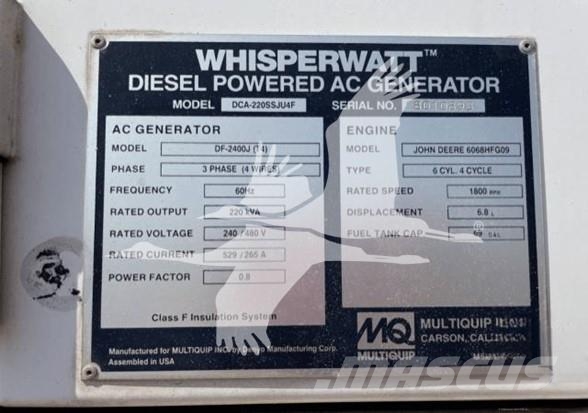 MultiQuip WHISPERWATT DCA220SSJU4F Gas Generators