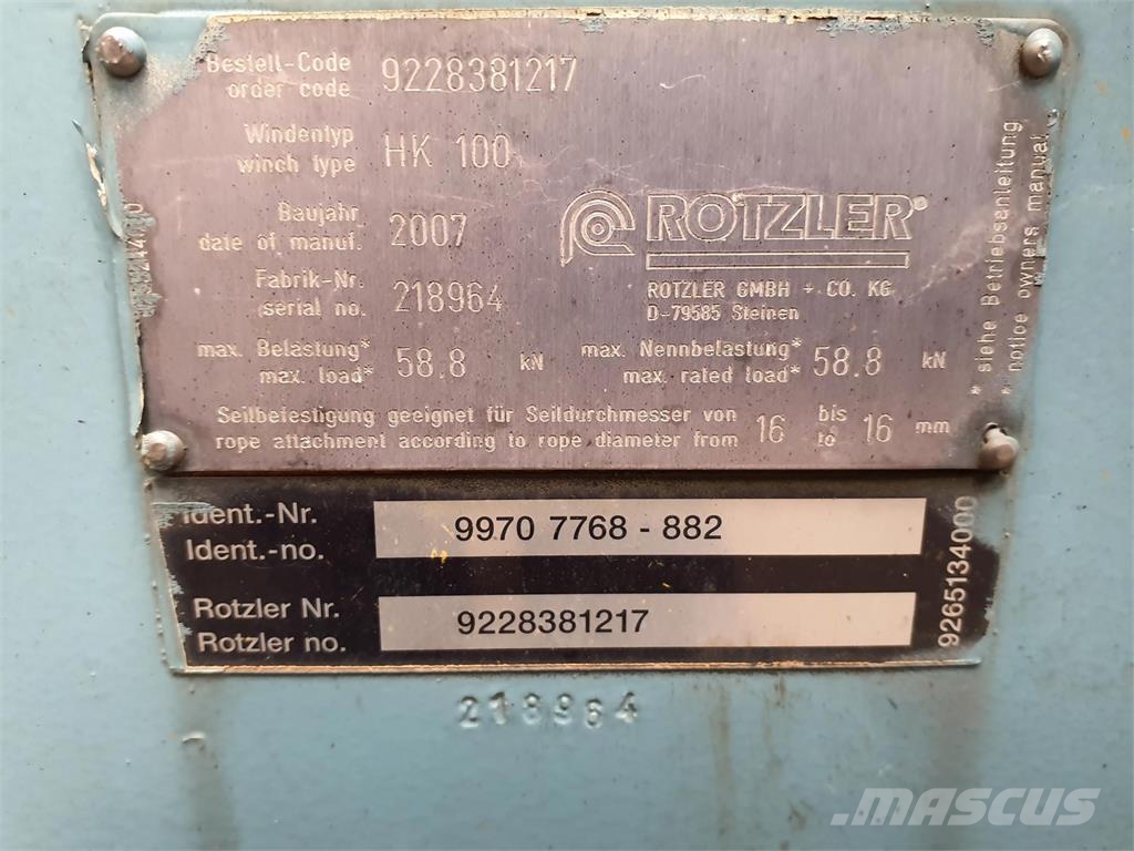 Faun ATF 60-3 hoist gear Oprema i dijelovi za kranove