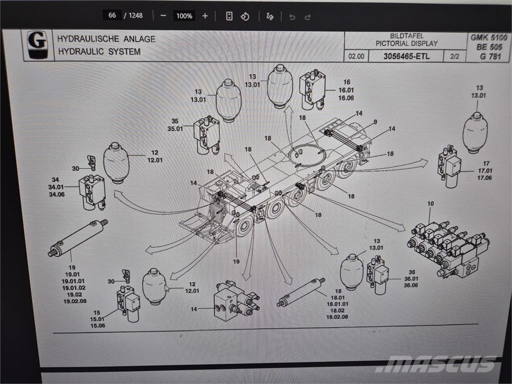 Grove GMK 5100 steering cylinder Piezas y equipos para grúas
