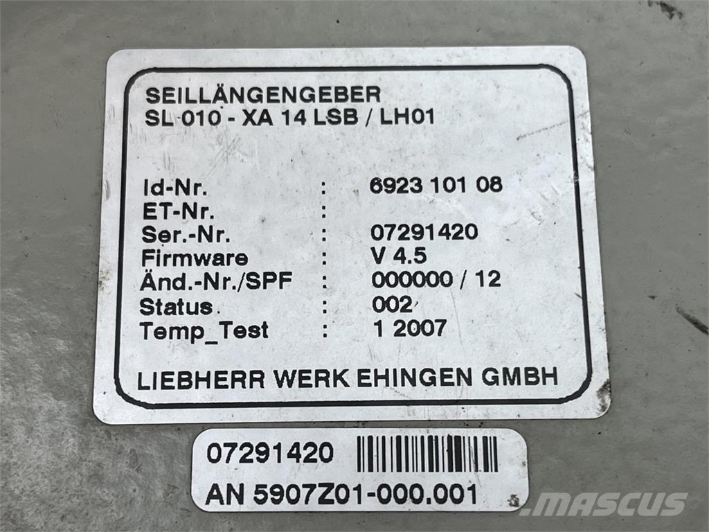 Liebherr LTM 1060/2 rope length indicator Crane parts and equipment