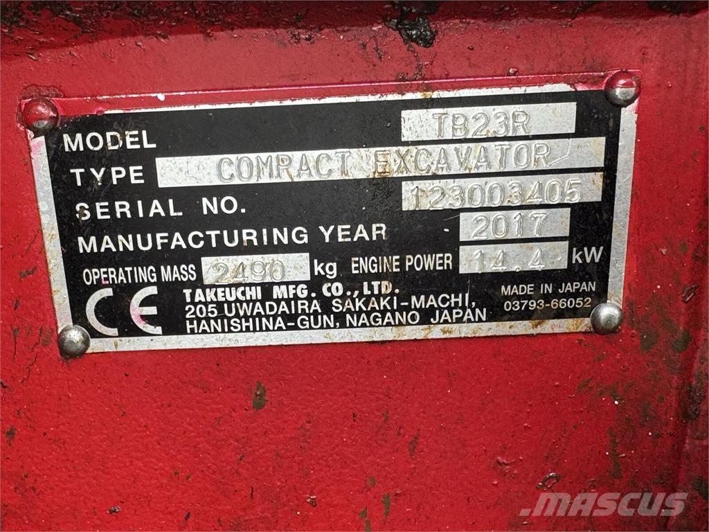 Takeuchi TB23R Εκσκαφάκι (διαβολάκι) < 7t