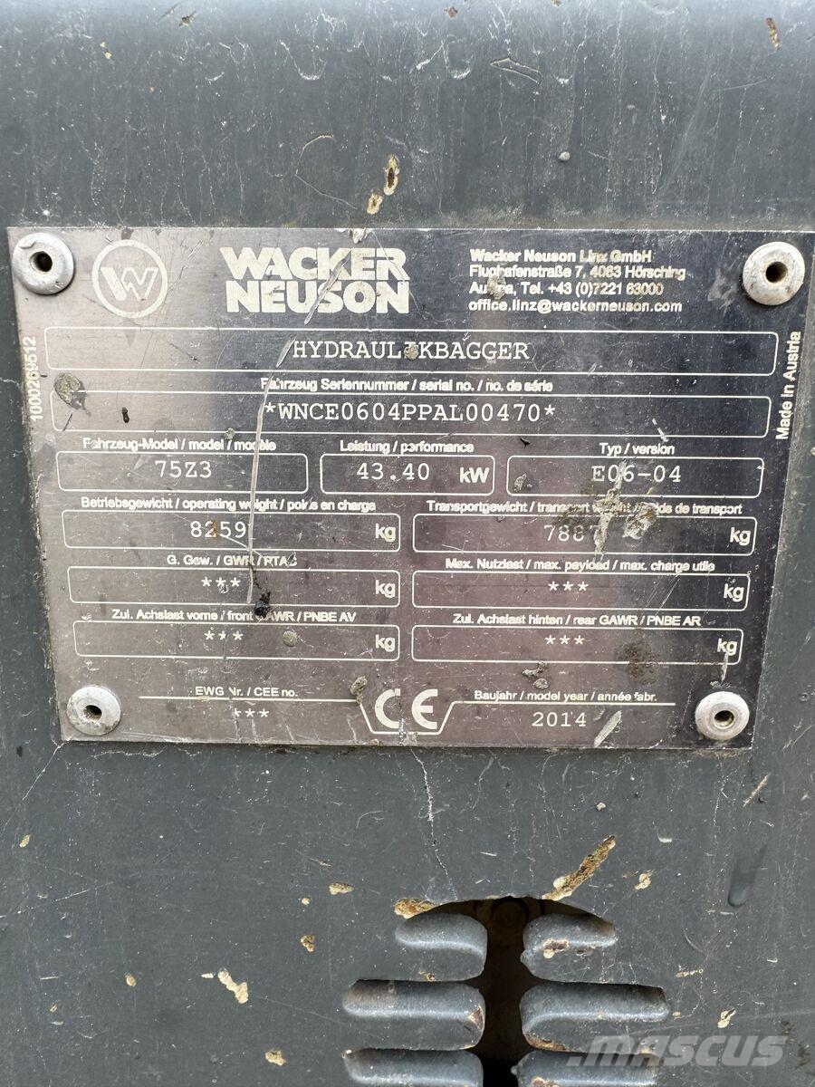 Wacker Neuson 75Z3 Minigraafmachines < 7t