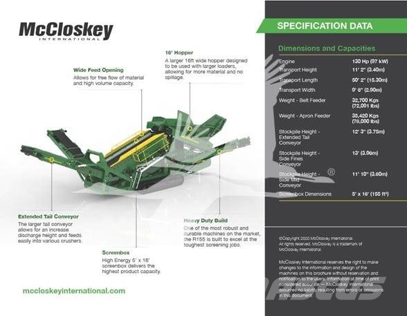 McCloskey R155 스크리너