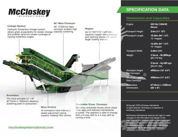 McCloskey S250 스크리너