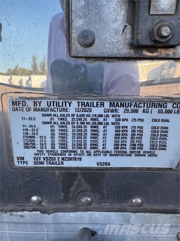Utility VS2RA نصف مقطورات بدرجة حرارة قابلة للضبط