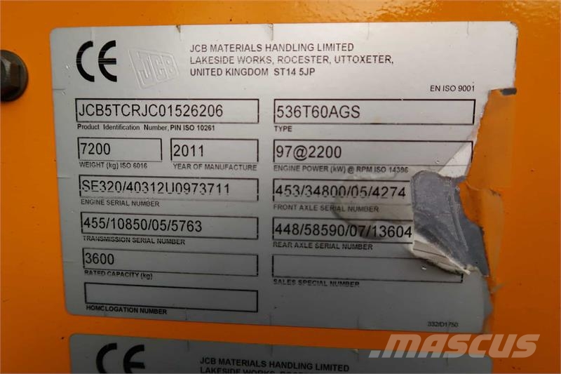 JCB 536-60 Agri Super Teleszkópos mezőgazdasági rakodók
