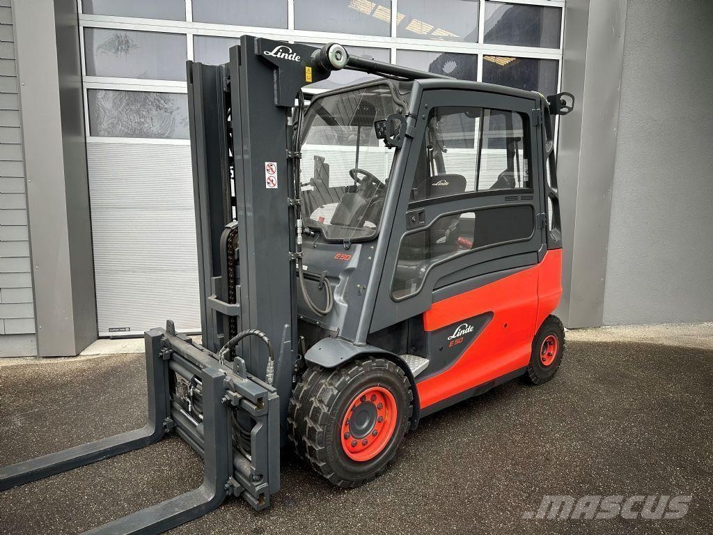 Linde E 50 HL-01 - CONTAINER - TRIPLEX !! Chariots élévateurs électriques