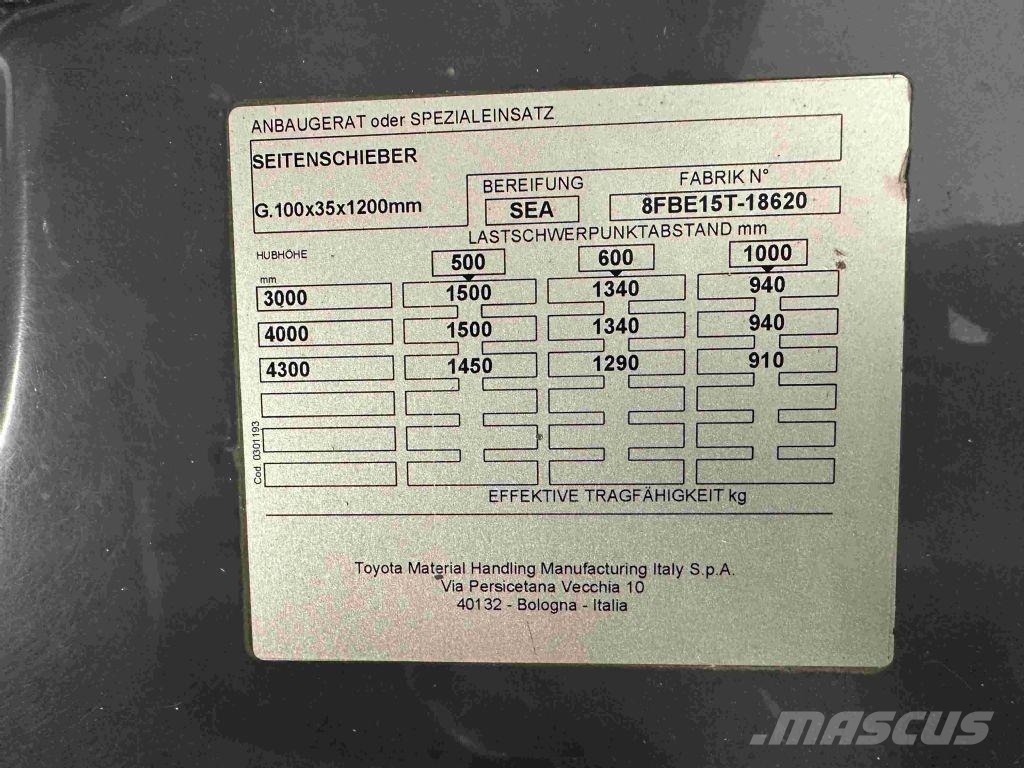 Toyota 8FBE15T - TRIPLEX 4,3 m Wózki elektryczne