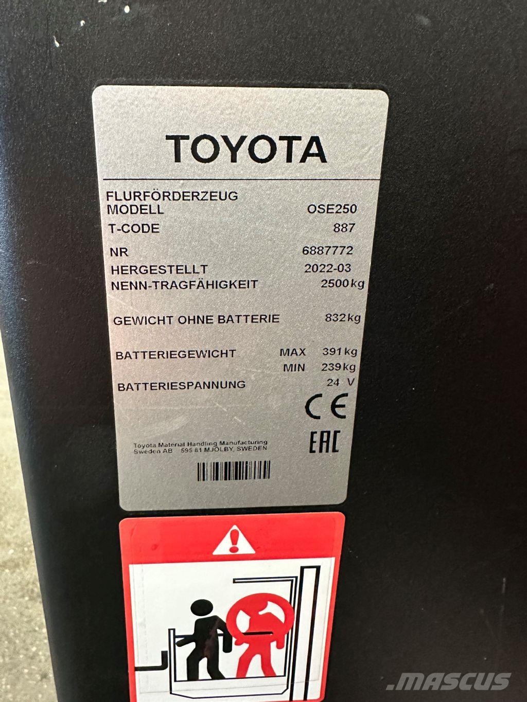 Toyota OSE 250 - 266 Stunden !!!! Niskopodizni komisioni viličar