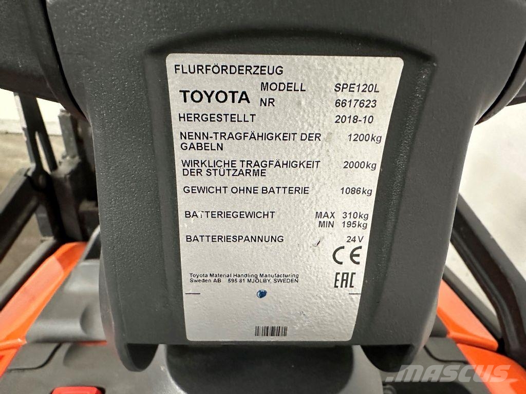 Toyota SPE 120 L - TRIPLEX 3,7 m Empilhador para operador externo