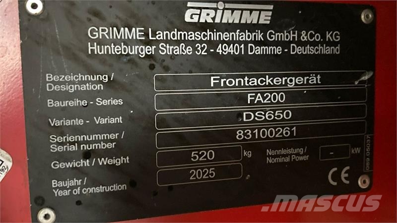 Grimme FA 200 معدات أخرى للحصاد