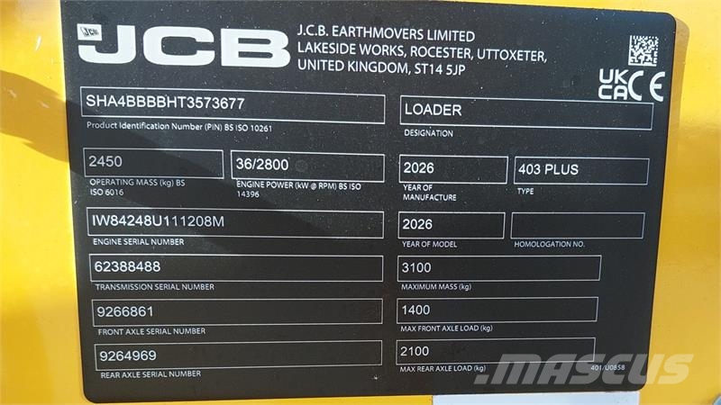 JCB 403 Plus Agri Малые погрузчики