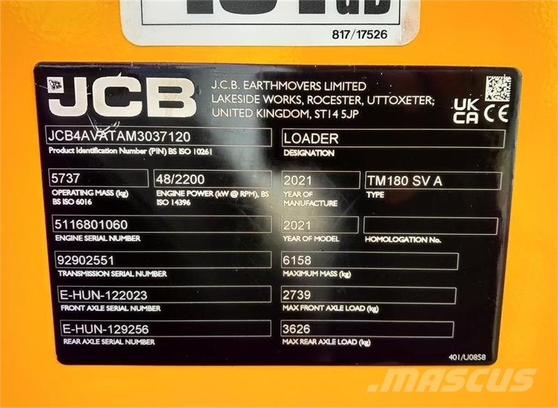 JCB TM180 Telelæsser Cargadoras sobre ruedas