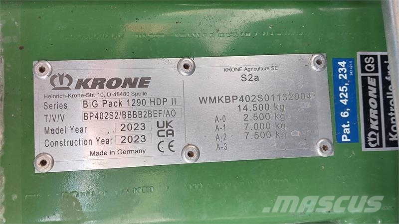 Krone Big Pack 1290 HDP II m. vogn Kanttipaalaimet
