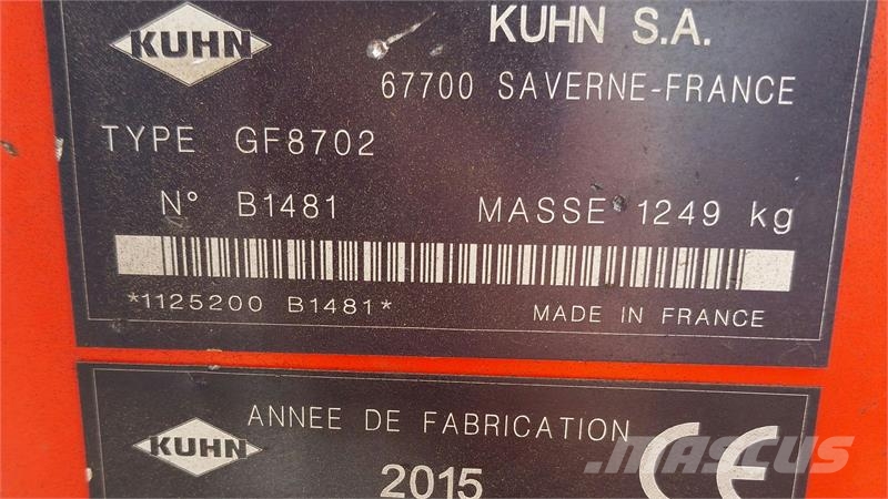 Kuhn GF 8702 Vender مكابس وميبسات التبن