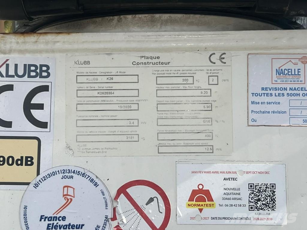 Renault Master Bühne KLUBB 11m 2 Personen Korb 200kg Camion nacelle