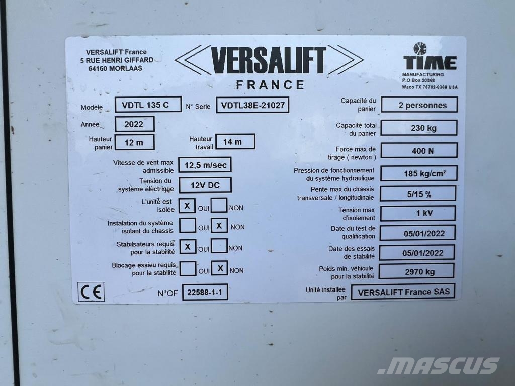 Renault Master Versalift VDTL 14m 2 Per.Korb Nur 51h LKW-Arbeitsbühnen