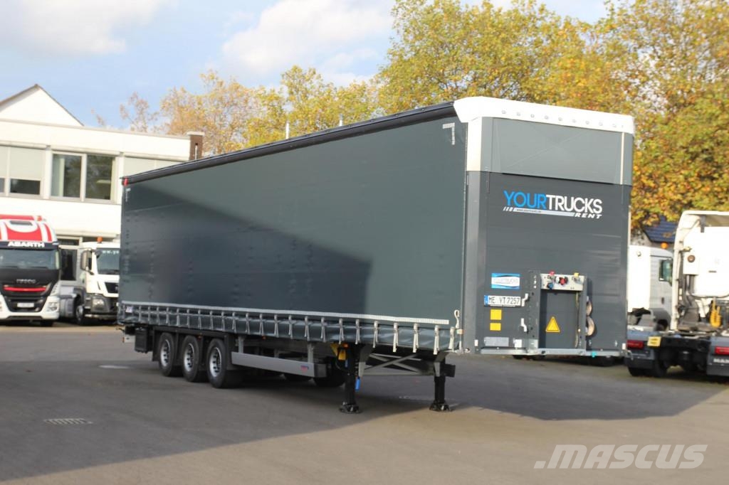 SCHMITZ Mega Plane Hubdach Edscha Liftachse Mega RENT نصف مقطورات مسطحة / مفصلية الجوانب