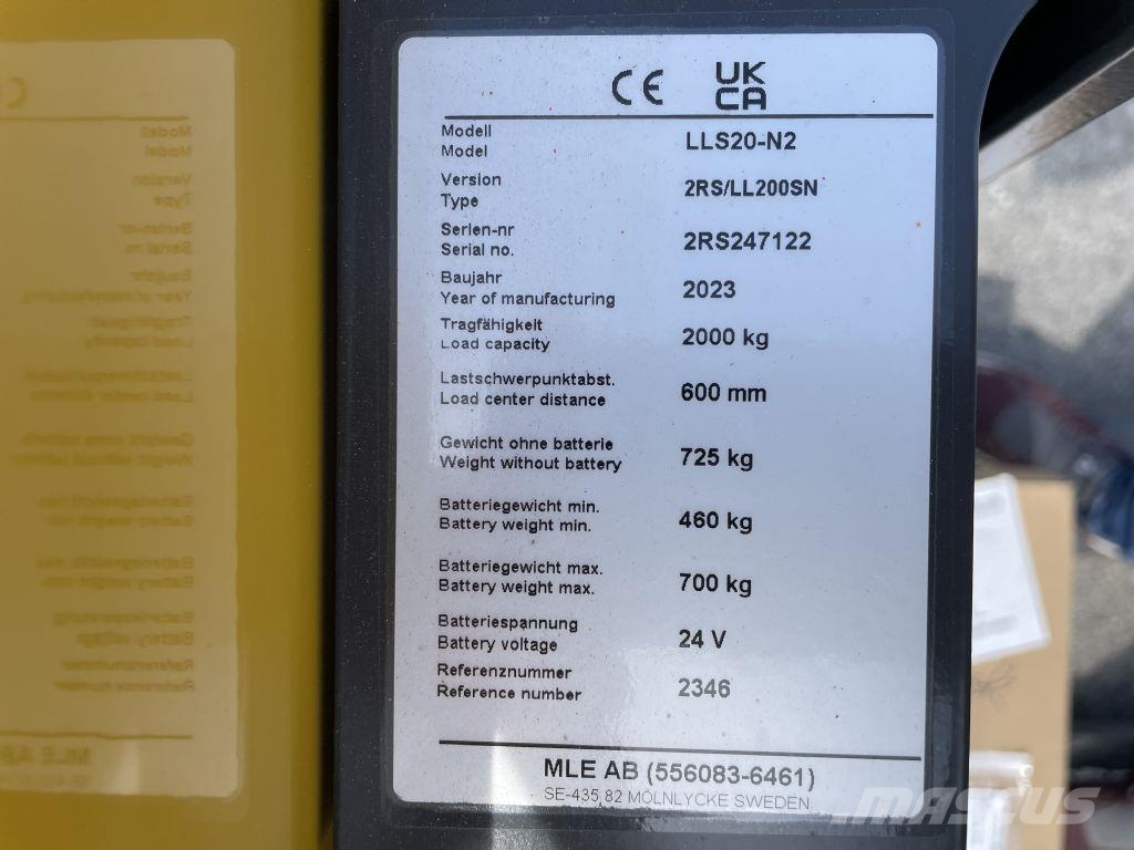 TCM 2RS/LL200SN Elektromos gyalogkíséretű targoncák