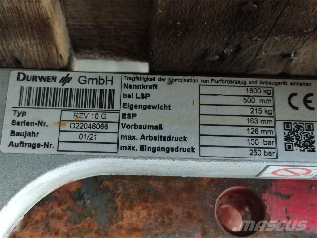 Durwen RZV 16 G Materialhantering - Övriga
