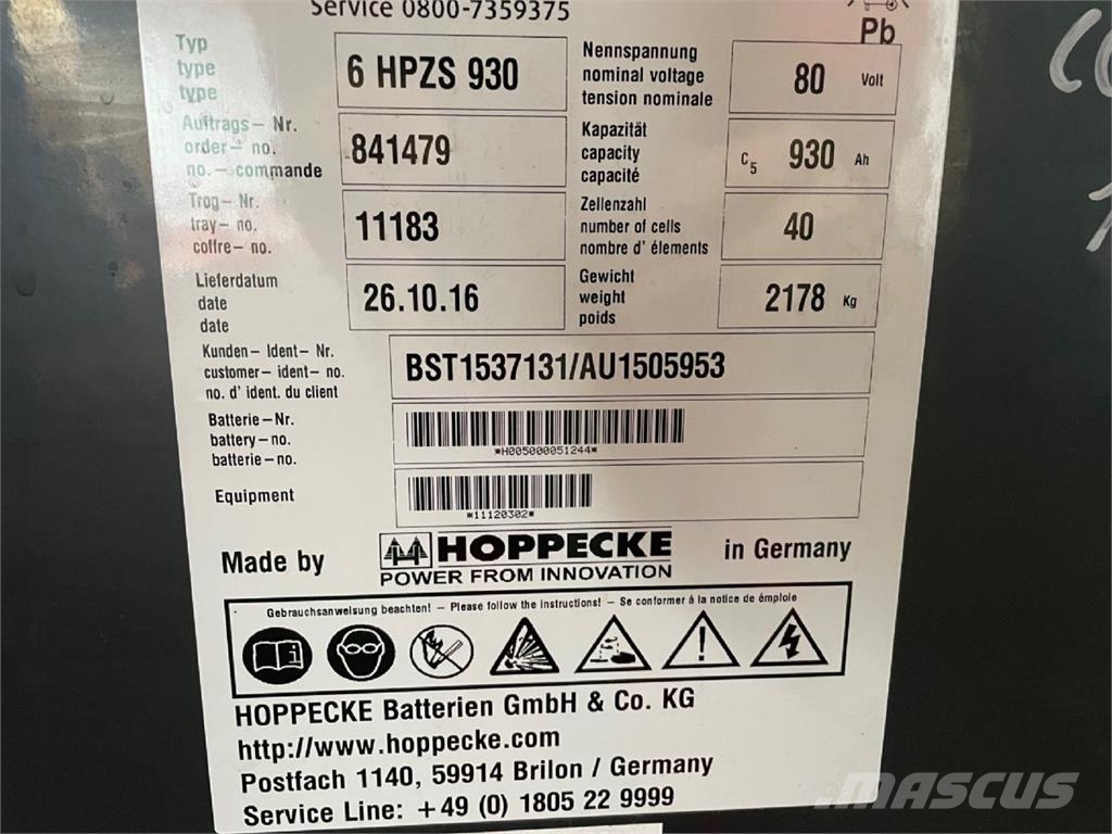 Hoppecke 80V 6 HPZS 930 Інше
