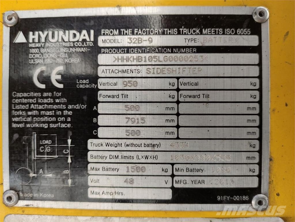 Hyundai 32B-9 Elektrische heftrucks