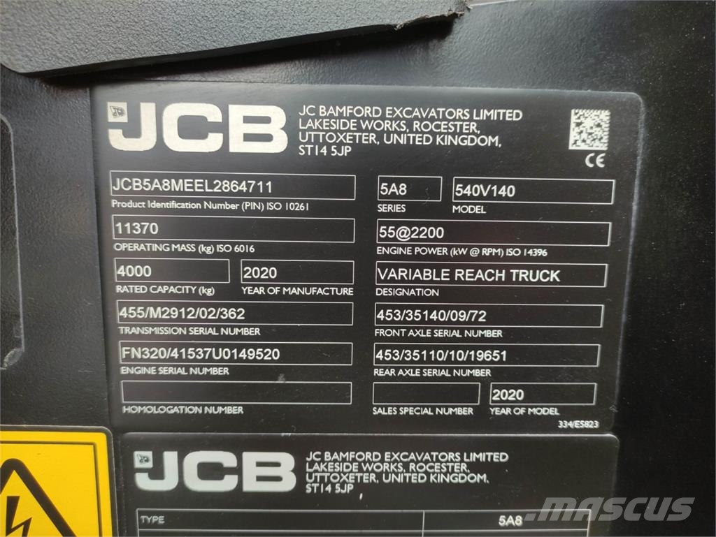 JCB 540V140 Hi Viz Telescopic handlers