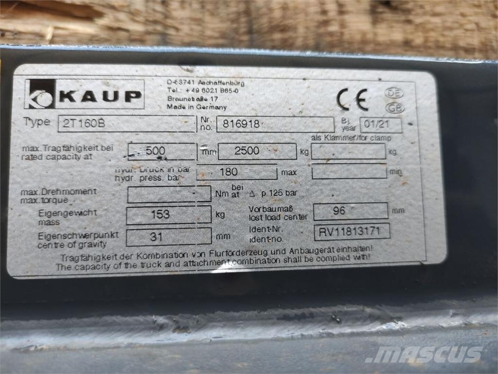 Kaup 2T160B (mit Ventilblockseitenschub) Iekraušanas tehnika- Citi