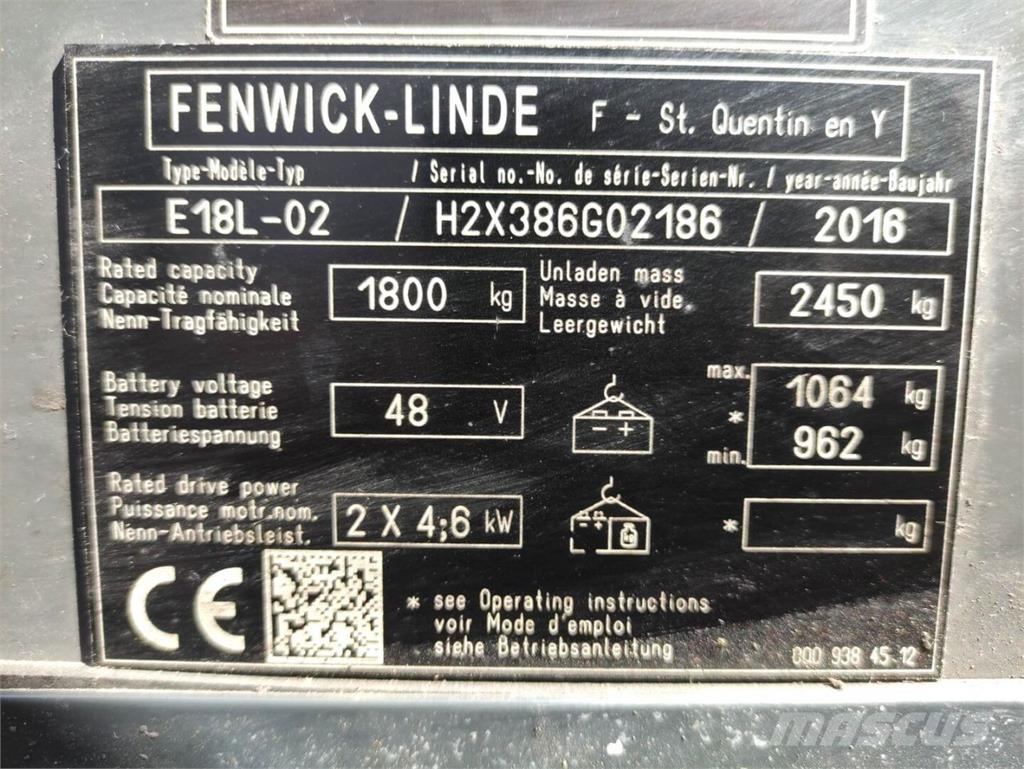 Linde E18L-02-386 Električni viljuškari