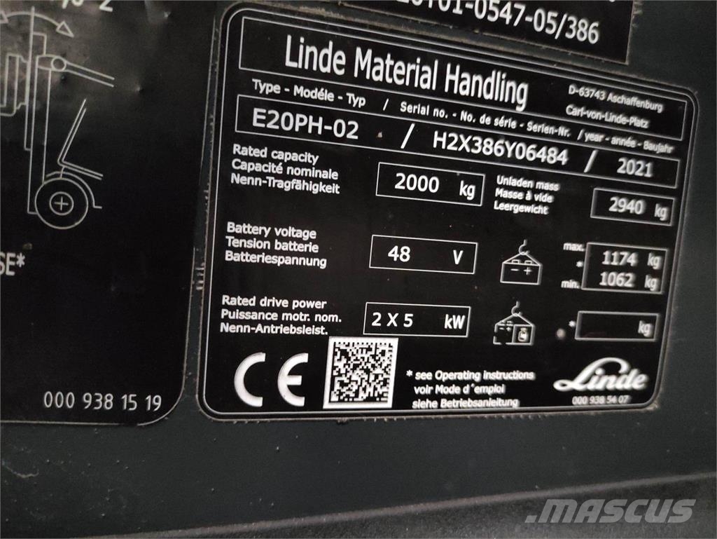 Linde E20PH-02-386-EVO 电动叉车