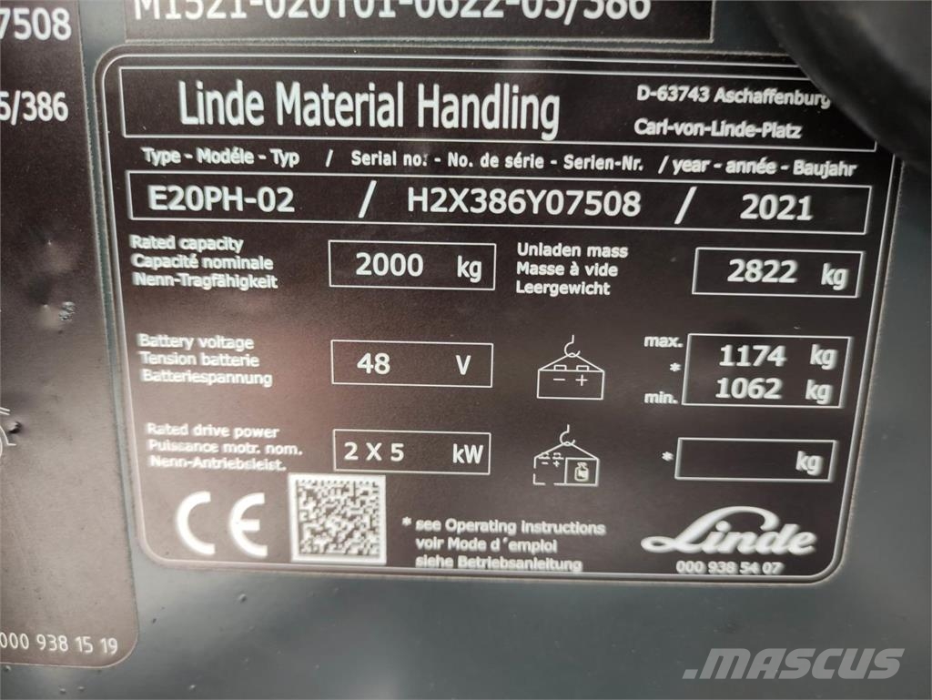 Linde E20PH-02-386-EVO 电动叉车