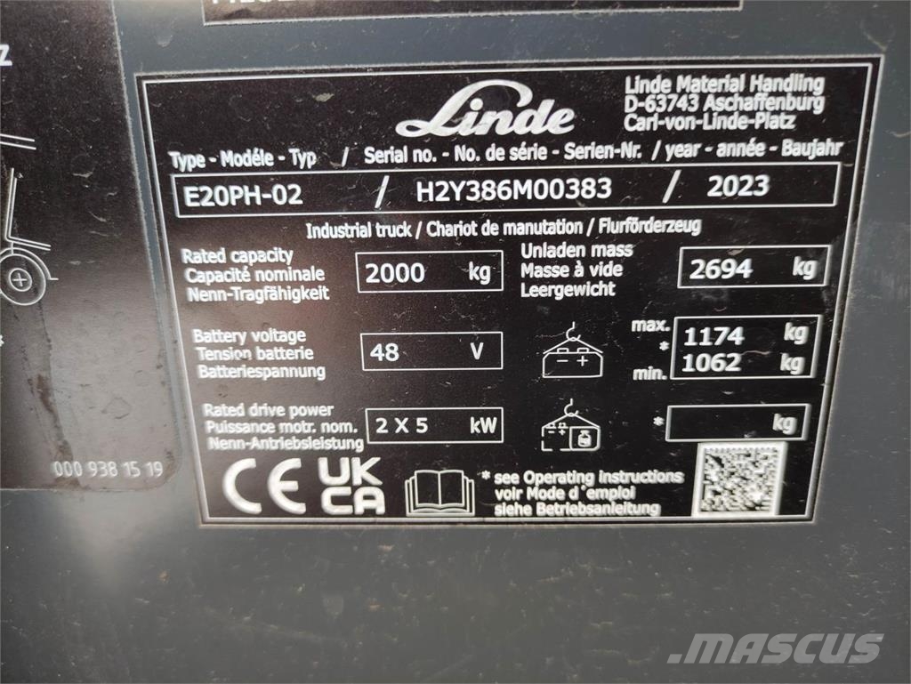 Linde E20PH-02-EVO-386 电动叉车