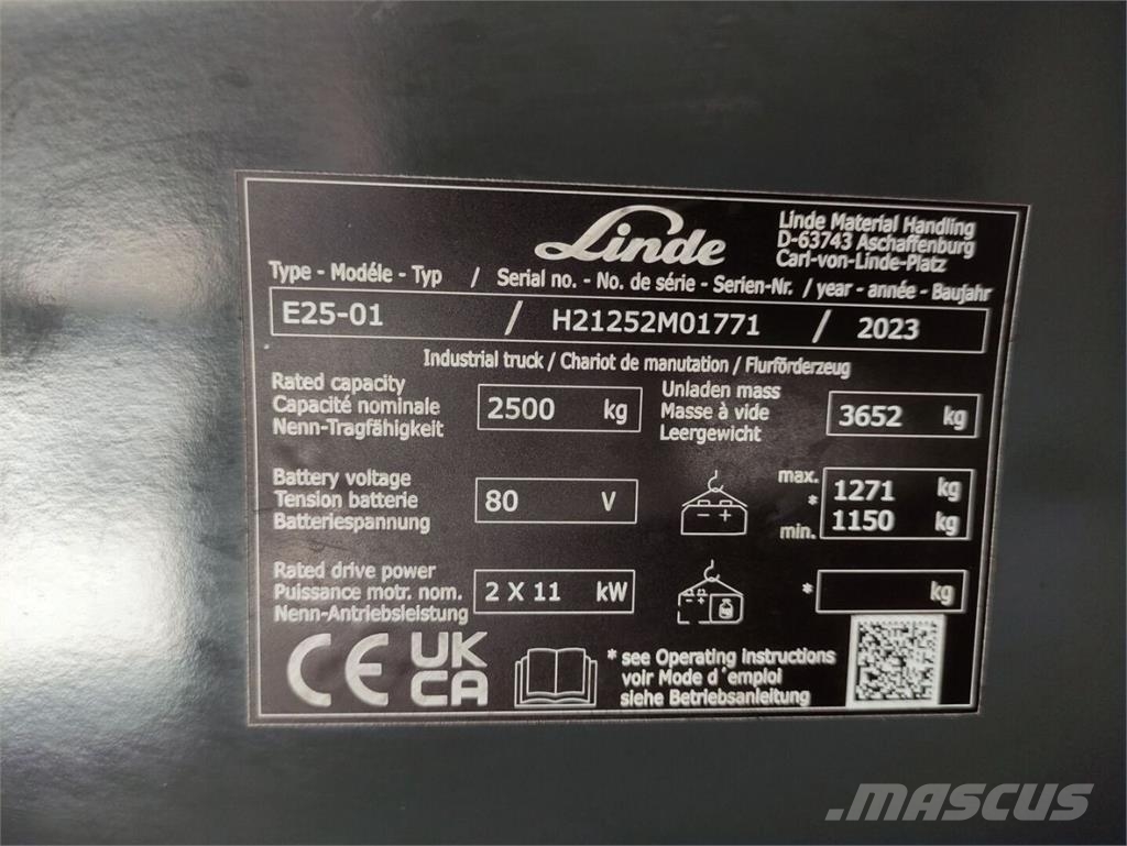 Linde E25-01/1252 Elektriskie autoiekrāvēji