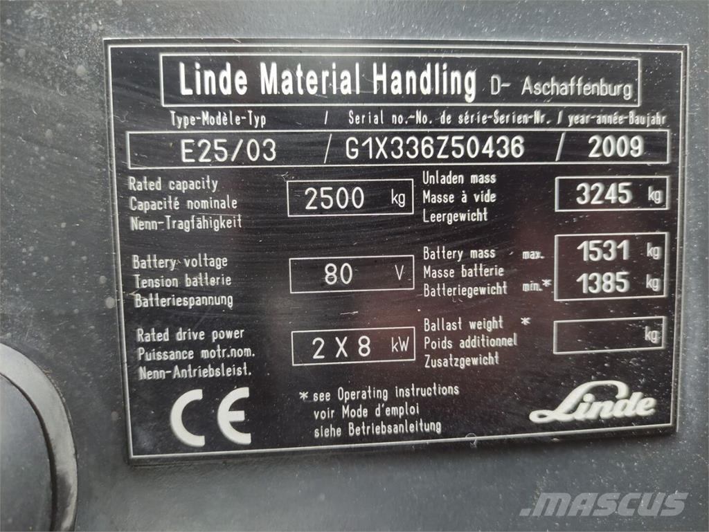Linde E25/03-336 Elektriskie autoiekrāvēji