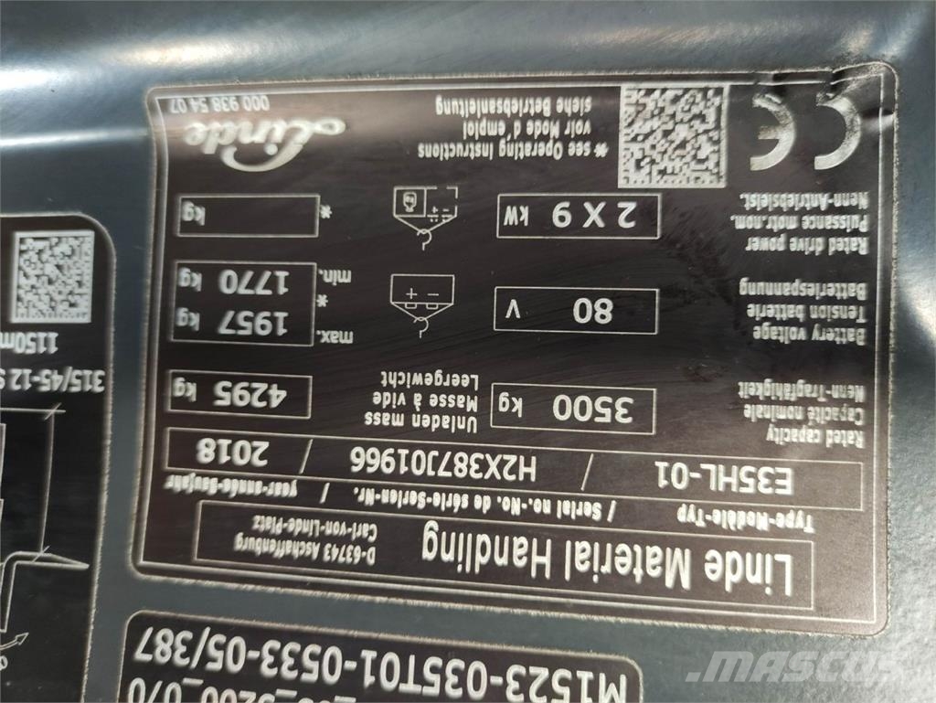 Linde E35HL-01-387 Električni viljuškari