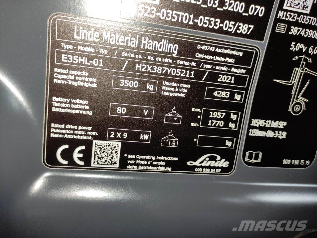 Linde E35HL-01-387 *Batterie NEU* Električni viljuškari