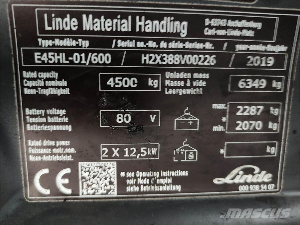 Linde E45HL-01-/600-388 Akumulátorové vozíky