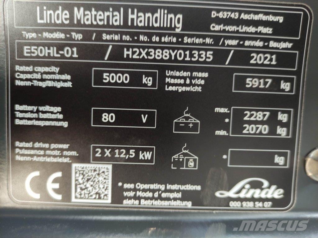 Linde E50HL-01-388 电动叉车