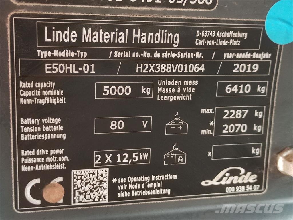 Linde E50HL-01/388 Empilhadores eléctricos