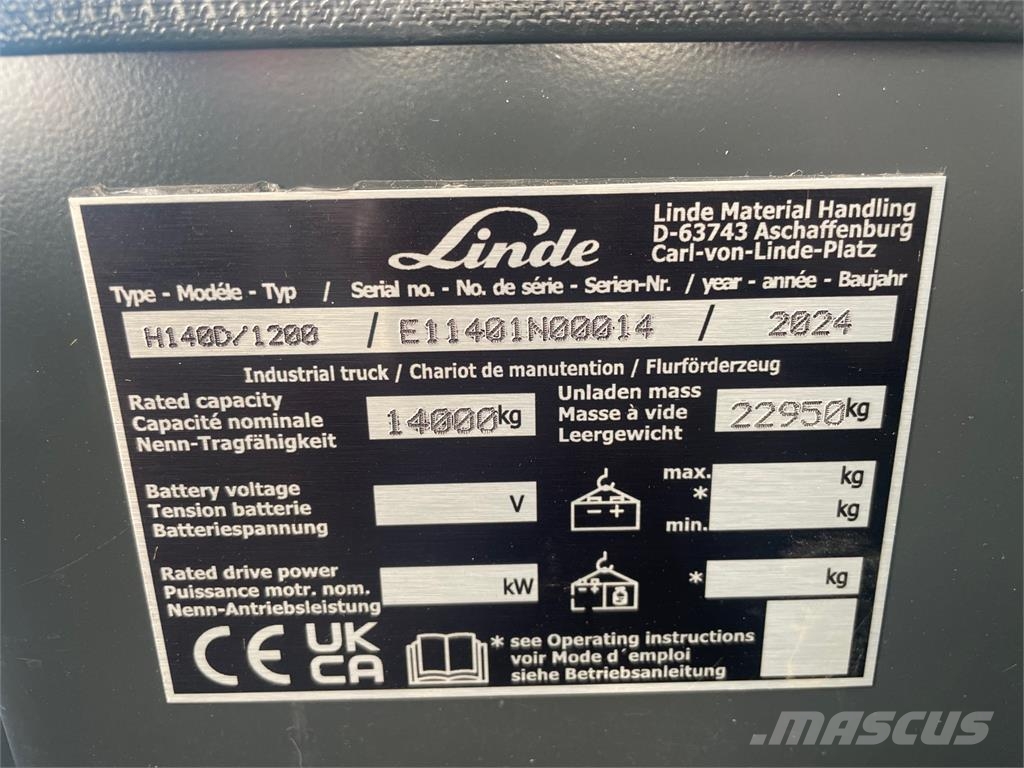 Linde H140D-1401-1200 Diesel forklifts