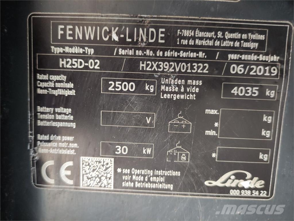 Linde H25D-02-392 EVO Diesel forklifts