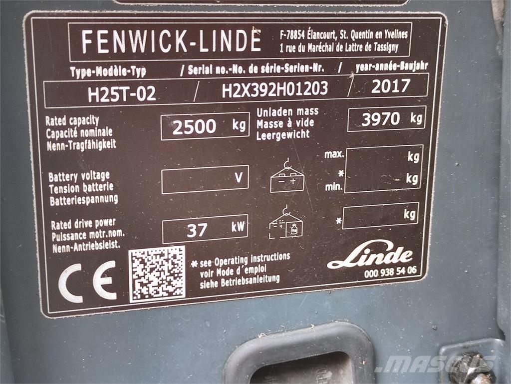 Linde H25T-02/392 EVO Περονοφόρα ανυψωτικά κλαρκ με φυσικό αέριο LPG