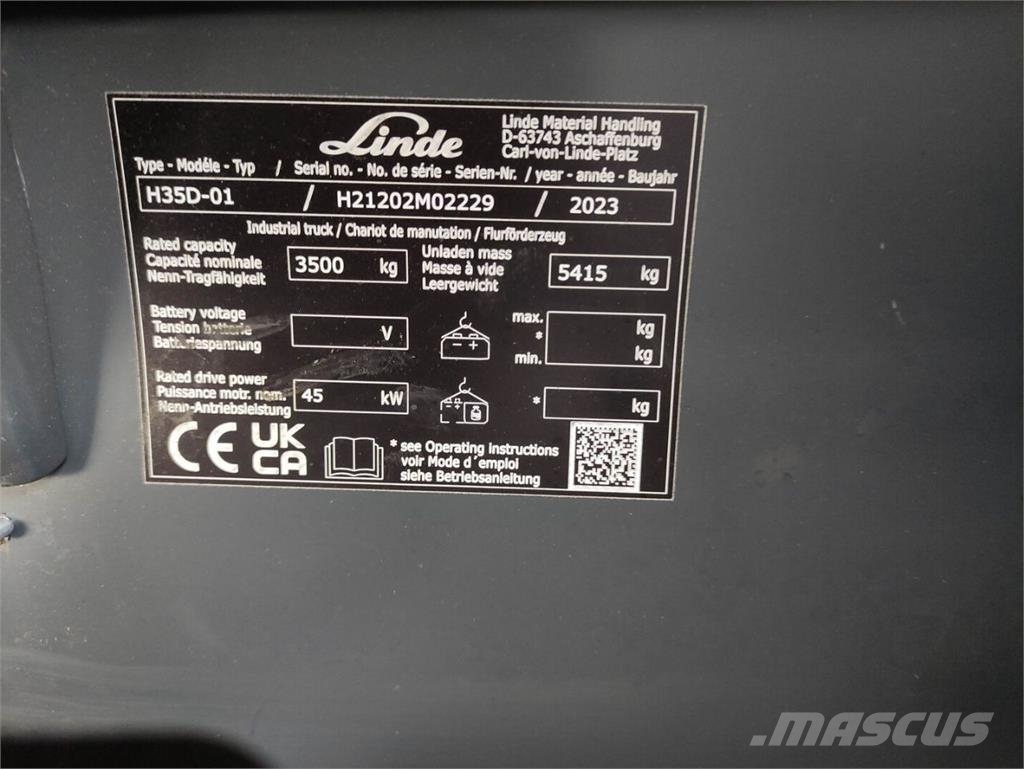 Linde H35D-01-120 (LACK NEU) 디젤 지게차