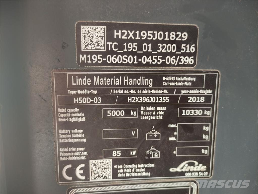 Linde H50D-03/396 Elektromos targoncák